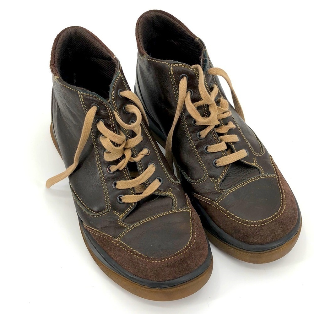 Johnston & Murphy Size 9 Lace Up Brown Leather with Suede Shoes Boots